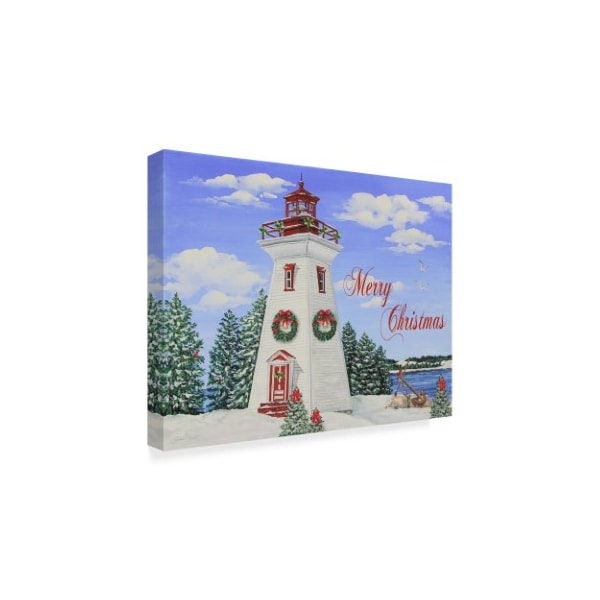 Jean Plout 'Merry Christmas Lighthouse' Canvas Art,14x19